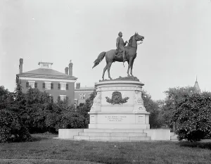 Washington D.C. Landmarks Prints: Thomas Statue, Washington, D.C. between 1880 and 1897. Creator: William H. Jackson
