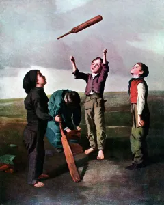 Tossing for Innings, 19th century (1912).Artist: Henry Dixon Tossing for Innings, 19th century (1912).Artist: Henry Dixon