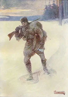 Joseph Ratcliffe Skelton Art Prints: Alone Across The Trackless Snow, c1908, (c1920). Artist: Joseph Ratcliffe Skelton