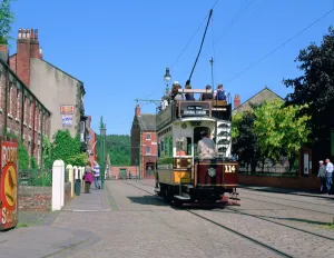 Prints of Tram, Beamish Museum, Stanley, County Durham. The Beamish Museum is an open air museum devoted to recreating life in a northern Industrial town in the early 20th century Durham Prints: Tram at Beamish Museum, Stanley, County Durham Print