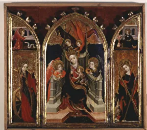 Medieval Christian Art Prints: Triptych of the Virgin Mary, tempera on panel, c