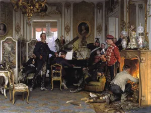 In the Troops Quarters outside Paris, 1894. Artist: Werner, Anton von (1843-1915) In the Troops Quarters outside Paris, 1894. Artist: Werner, Anton von (1843-1915)