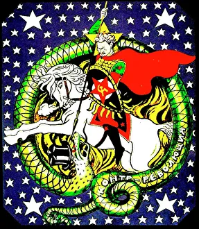 Trotsky slaying the counter-revolutionary dragon (poster), 1918 Trotsky slaying the counter-revolutionary dragon (poster), 1918