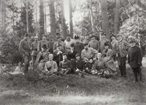 Alexander Alexandrovich Romanov Collection: Tsar Alexander III with family and friends on a hunt in the Bialowieza Forest, Russia, 1894