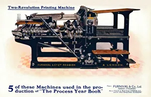 Black And White Industrial Scene Prints: Two-Revolution Printing Machine, c1908. Artist: Burton-Rake