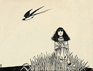 W Heath Robinson Illustration Prints: She Understood the Speech of Birds, c1930. Artist: W Heath Robinson