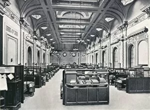 A W Penrose Collection: The Underwriters Room at Lloyds, c1903. Artist: AJ Campbell & E Gray