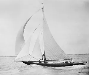 Gaff Rig Sailboats For Sale Prints: Unknown cutter sailing with spinnaker. Creator: Kirk & Sons of Cowes