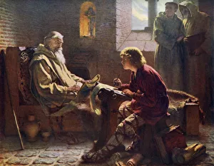 The Venerable Bede Translating the Last Chapter of St John, 1926 Print