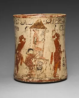 Accession Collection: Vessel Depicting a Sacrificial Ceremony for a Royal Accession, A. D. 650 / 800