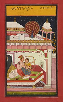 Mughal Miniature Painting Prints: Vibhasa Ragini, ca. 1680. Creator: Unknown