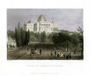 View of the Capitol at Washington, USA, 1837.Artist: CJ Bentley View of the Capitol at Washington, USA, 1837.Artist: CJ Bentley