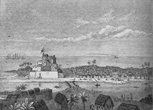Monochrome Landscape Art Prints: View of Elmina, c1880