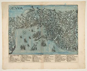 Liguria Landscape Photography Prints: View of Genoa, 1604. Creator: Unknown