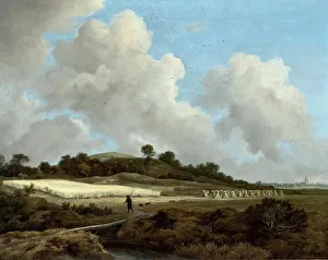 Print of Grainfields with a Distant Town by Jacob van Ruisdael, c1670