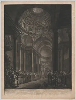 Sir Christopher Wren Design Prints: A View of the Inside of St. Stephens Walbrook, Done from the Drawing in his Majesty s