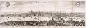 London River Thames Scene Prints: View of London from the south, 1638