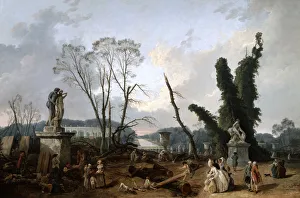View of the Tapis Vert in Versailles, 19th century. Artist: Fanny Robert View of the Tapis Vert in Versailles, 19th century. Artist: Fanny Robert