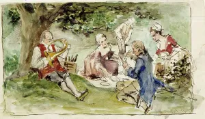 Albert Edelfelt's Villa by the Spring Print, c1890s