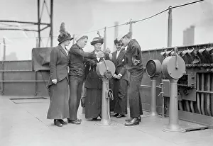 Early 20th Century Ships Prints: Visitors on USS Washington, between c1910 and c1915. Creator: Bain News Service