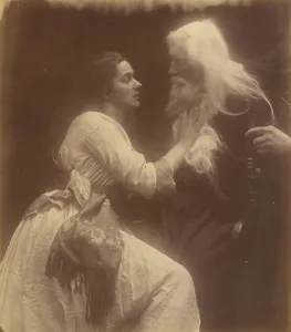 Prints of Vivien and Merlin, September 1874. A photographic illustration to Alfred Tennysons Idylls of the King ; a series of narrative poems based on the legends of King Arthur Alfred Prints: Vivien and Merlin Print, 1874: A Photographic Illustration of Tennysons Idylls