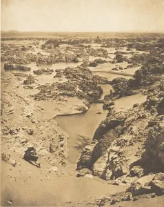 Egyptian Geography Feature Prints: Vue cavaliere de la seconde cataracte, prise du haut de Djebel-Aboucir, March 24
