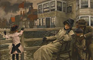 Childhood Portrait Painting Prints: Waiting for the ferry