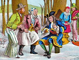Coloured Lantern Slides Prints: A warm seat, c1905