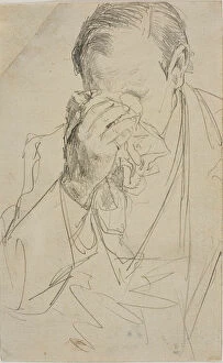 Adolf Menzel Collection: Weeping Man, 1850 / 59. Creator: Adolph Menzel