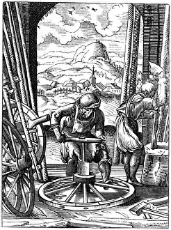 Wheelwright, 16th century (1849).Artist: Jost Amman Wheelwright, 16th century (1849).Artist: Jost Amman