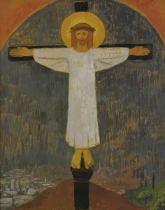 Oil On Paper Paintings Prints: The White Christ