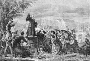 Religious Image Prints: Whitefield Preaching in Moorfields, 1742 Print