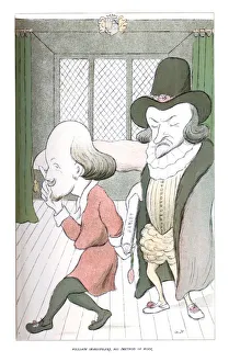 Prints of William Shakespeare, His method of work, 1904. Illustration from The Poets Corner, by Max Beerbohm, (London, 1904) Max Beerbohm Prints: Print of William Shakespeare's working method, 1904