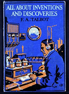 Print of a Wireless Officer Sending Morse Code from a Ship, 1916