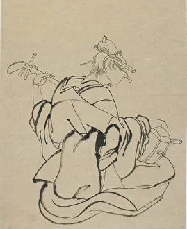 Woman Playing Samisen, Late 18th-Early 19th Century Print