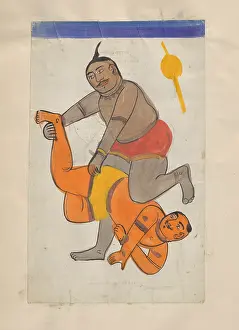 Heritage Images Of India Prints: Wrestlers. Creator: Unknown