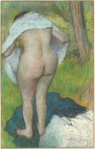 Young Woman Dressing Herself, 1885. Creator: Edgar Degas Young Woman Dressing Herself, 1885. Creator: Edgar Degas