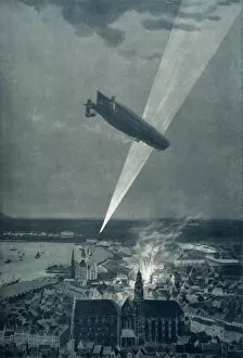 Belgium Collection: The Zeppelin Bombardment of Antwerp in August, 1814, in Defiance of the Hague Convention, 1915