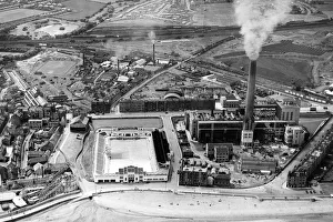 Aerial view of Portobello showing the swimming pool and the power station Aerial view of Portobello showing the swimming pool and the power station