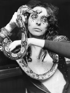 Alice Cooper with his snake Katrina Alice Cooper with his snake Katrina