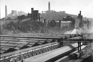 Calton jail from Waverley railway station Edinburgh 1930 Calton jail from Waverley railway station Edinburgh 1930