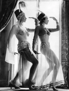 Print of Yvonne Robins and Peggy Watson rehearsing at the Trocadero, 1938