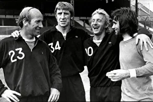 Manchester United footballers Wyn Davies with Bobby Charlton, Denis Law and George Best 1972 Manchester United footballers Wyn Davies with Bobby Charlton, Denis Law and George Best 1972