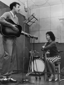 Marty Wilde recording in the studio in 1959 Marty Wilde recording in the studio in 1959
