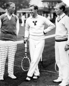 Max Woosnam (left) All-round sportsman. Pictured at Didsbury with tennis players Max Woosnam (left) All-round sportsman. Pictured at Didsbury with tennis players