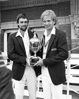 Peter Willey and David Gower with the Benson and Hedges trophy 1985 Peter Willey and David Gower with the Benson and Hedges trophy 1985