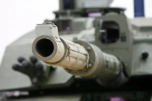 The 120mm smooth bore tank gun, looking down the barrel The 120mm smooth bore tank gun, looking down the barrel