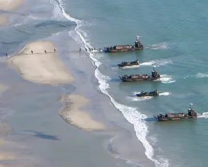 Amphibious Assault Demonstration at Pentewan Beach, Cornwall Amphibious Assault Demonstration at Pentewan Beach, Cornwall