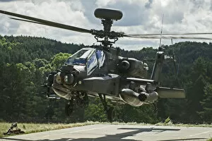 Army Collection: Apache Attack Helicopter from 4 Regiment Air Air Corps taking of for mission tasking