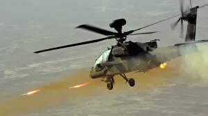 Army Collection: Apache Helicopter Firing Rockets